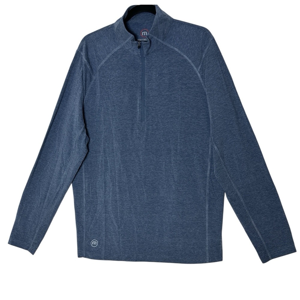 Travis Mathew Pullover Men's Large Blue Long Sleeve 1/4 Zip Golf Excellent